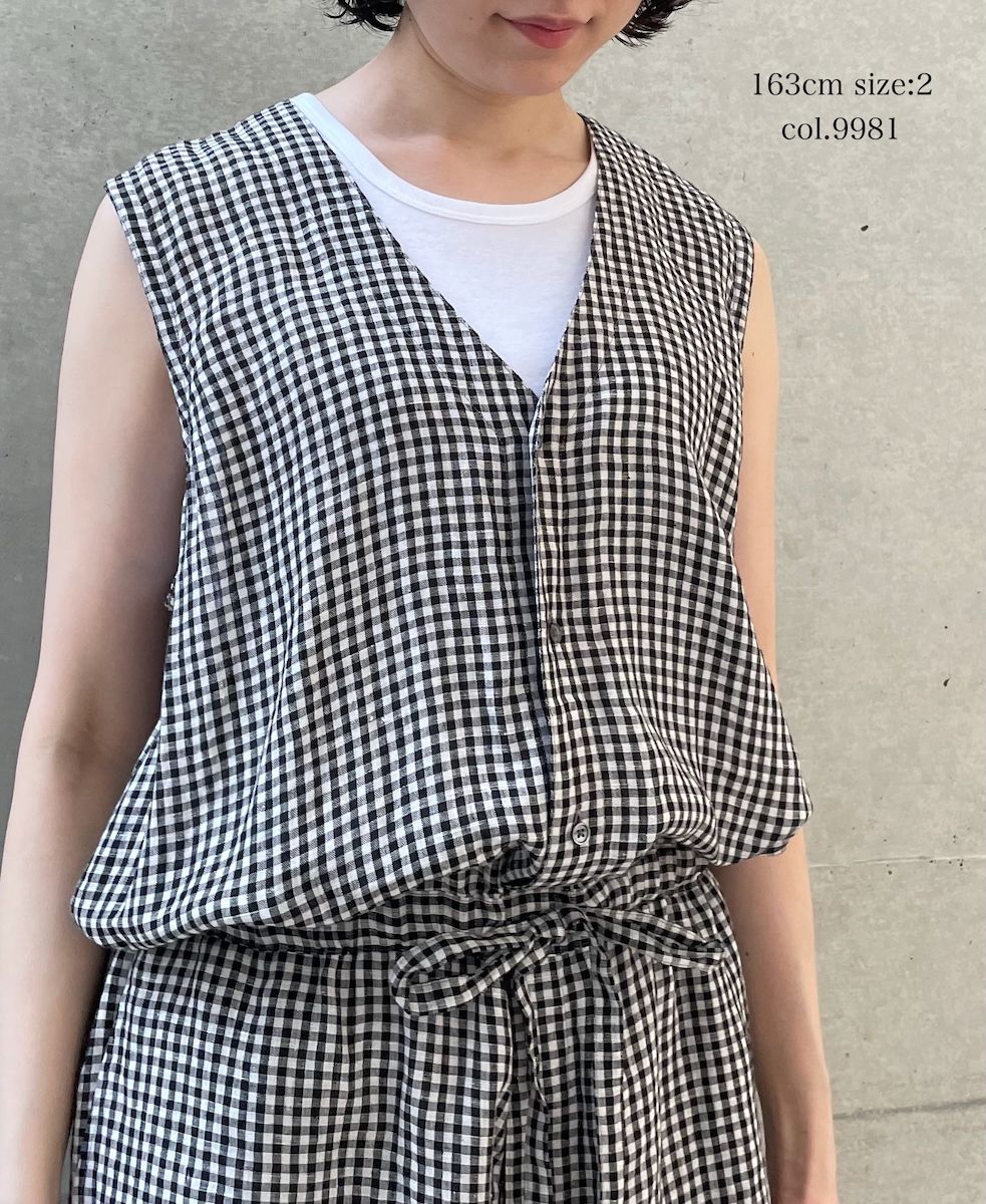 INSL26314(オーバーオール) 60s LINEN GINGHAM CHECK NO/SL OVERALLS