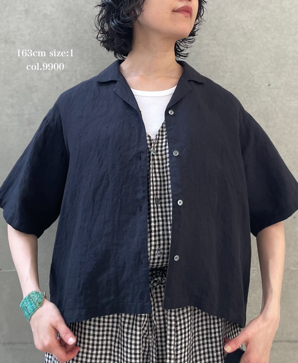 INSL26301(シャツ) 60s LINEN PLAIN OPEN COLLAR SHIRTS