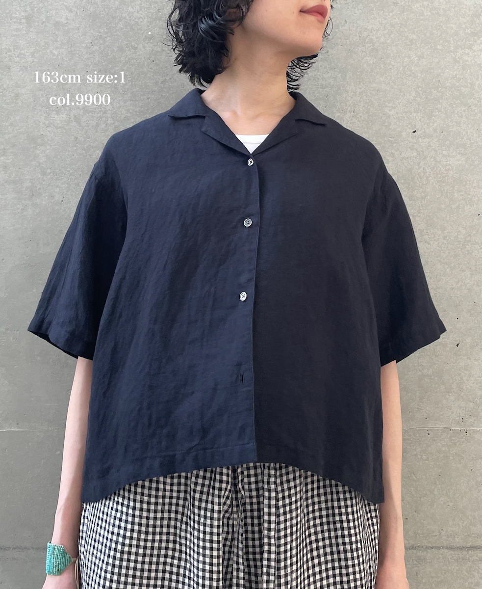 INSL26301(シャツ) 60s LINEN PLAIN OPEN COLLAR SHIRTS