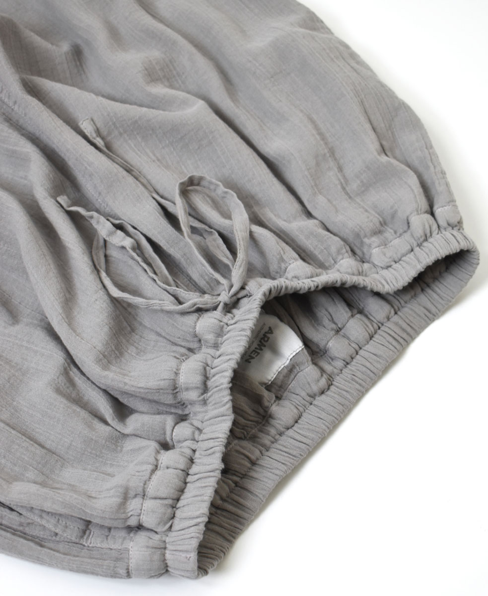 INAM2644GD(パンツ) 60s SINGLE GAUZE OVERDYED GATHERED EASY PANTS WITH LINING