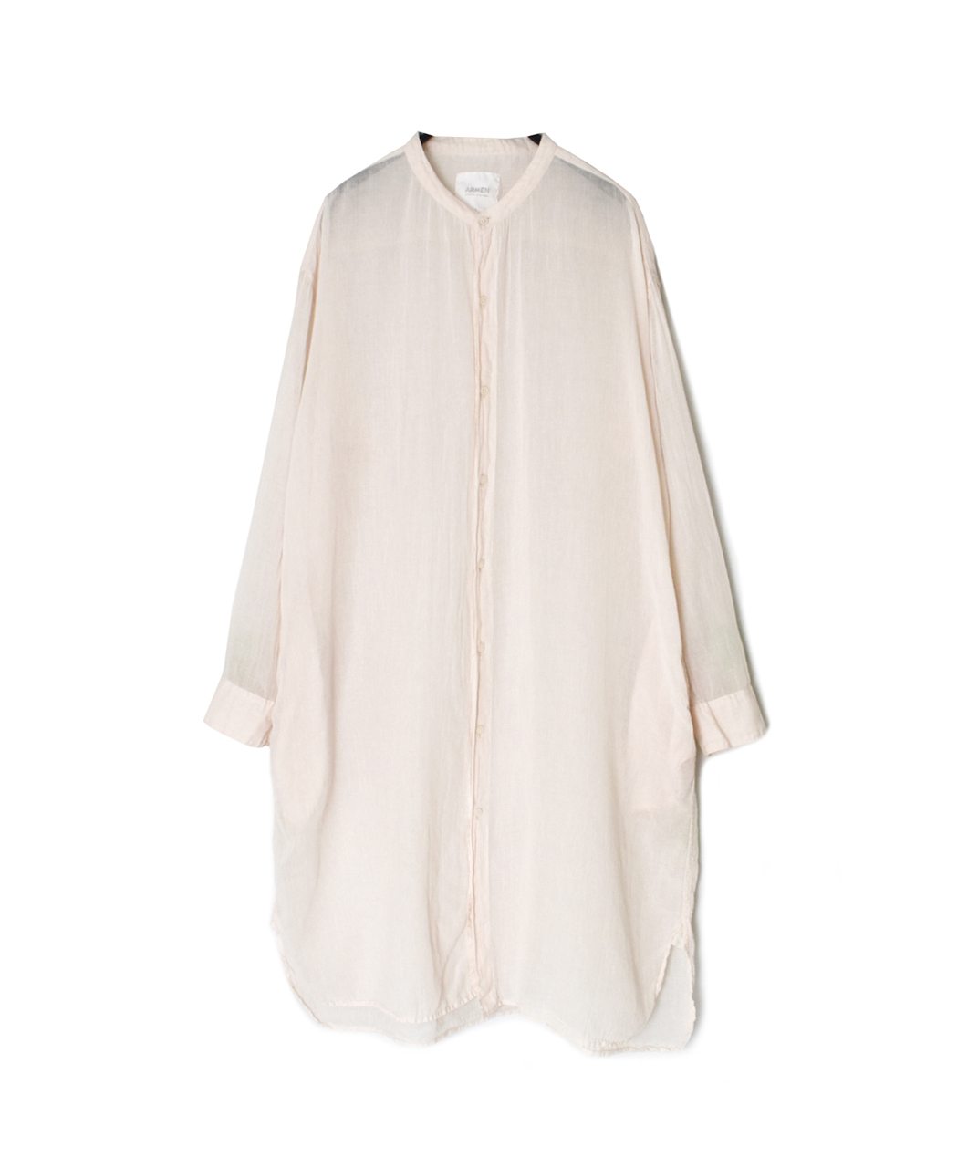 INAM2643GD(シャツ) 60s SINGLE GAUZE OVERDYED UTILITY BANDED COLLAR LONG SHIRT