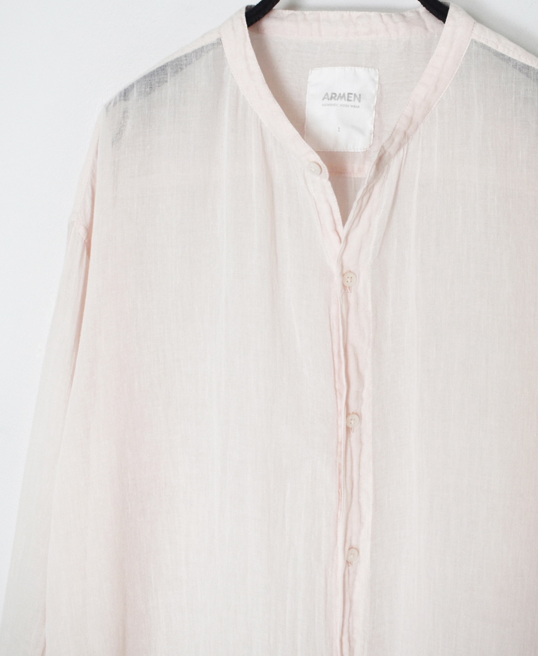 INAM2643GD(シャツ) 60s SINGLE GAUZE OVERDYED UTILITY BANDED COLLAR LONG SHIRT