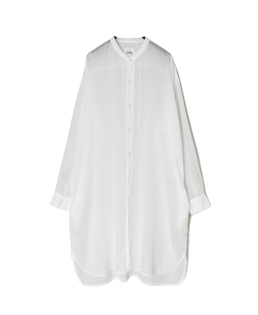 INAM2643GD(シャツ) 60s SINGLE GAUZE OVERDYED UTILITY BANDED COLLAR LONG SHIRT