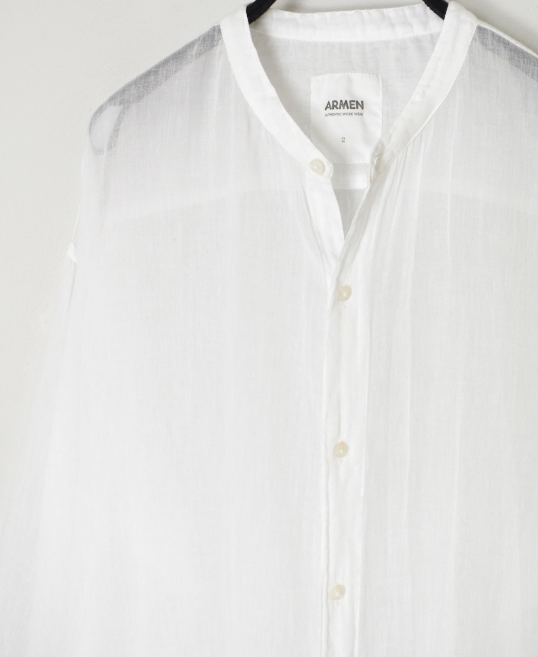 INAM2643GD(シャツ) 60s SINGLE GAUZE OVERDYED UTILITY BANDED COLLAR LONG SHIRT