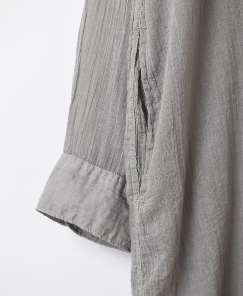 INAM2643GD(シャツ) 60s SINGLE GAUZE OVERDYED UTILITY BANDED COLLAR LONG SHIRT