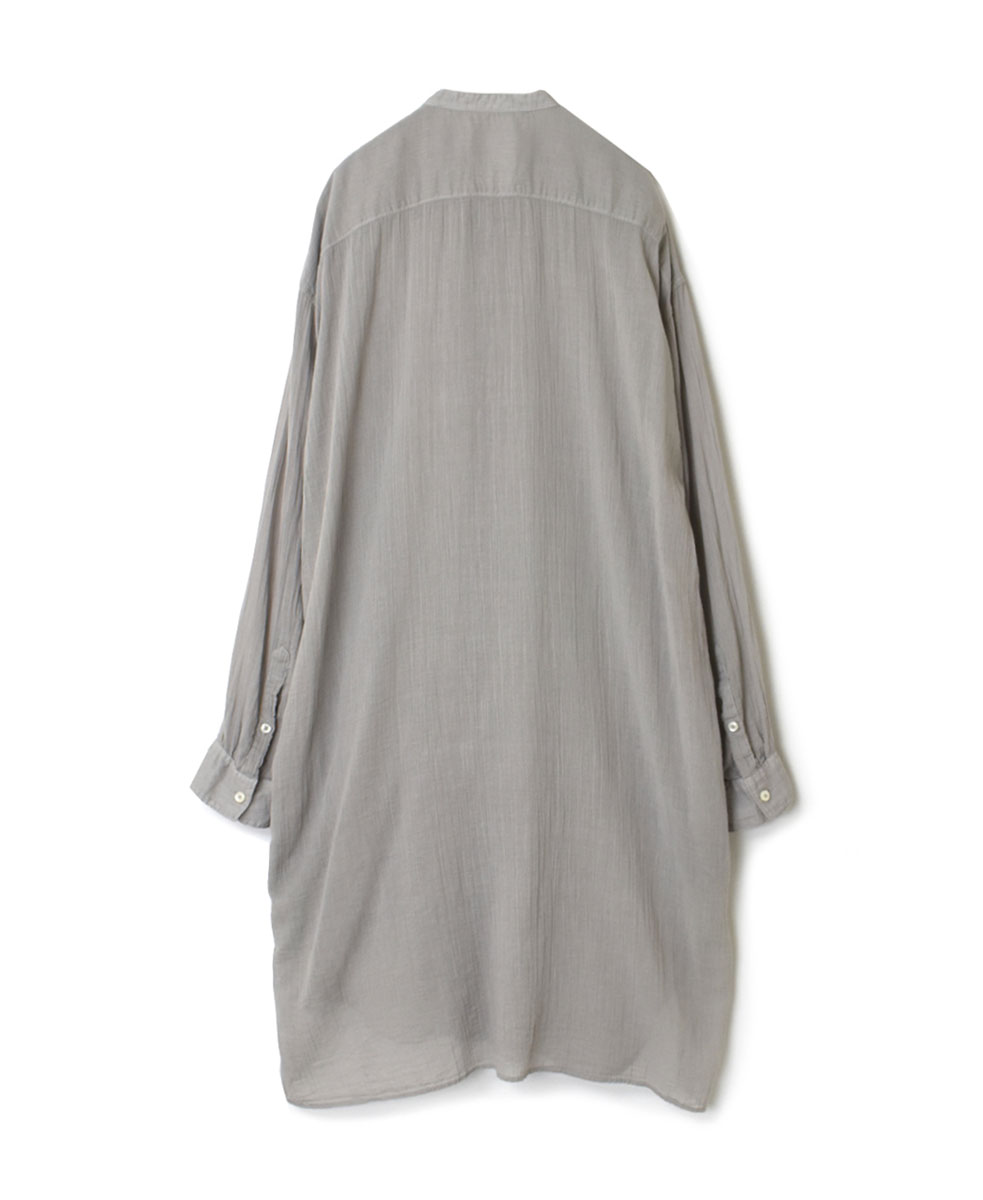 INAM2643GD(シャツ) 60s SINGLE GAUZE OVERDYED UTILITY BANDED COLLAR LONG SHIRT