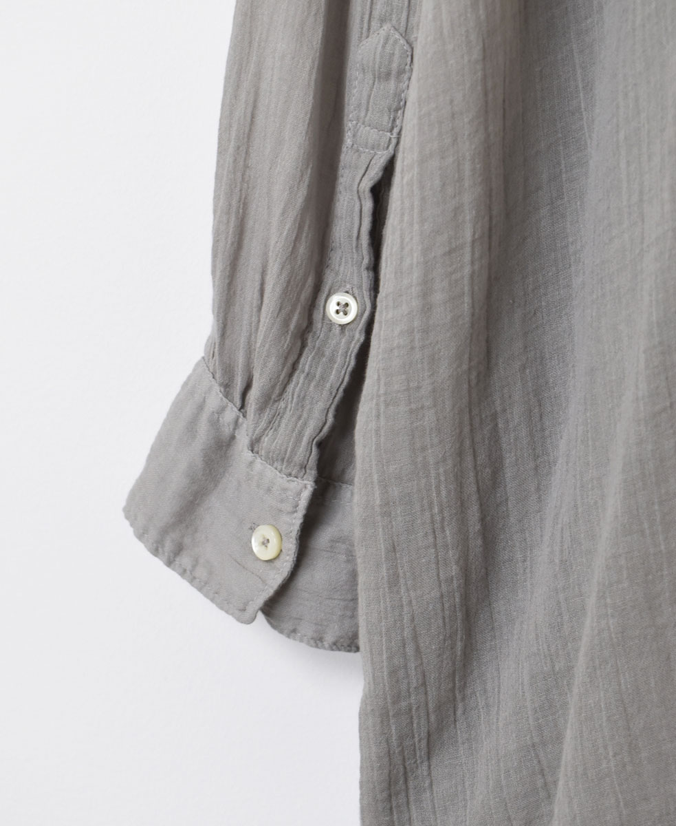 INAM2643GD(シャツ) 60s SINGLE GAUZE OVERDYED UTILITY BANDED COLLAR LONG SHIRT