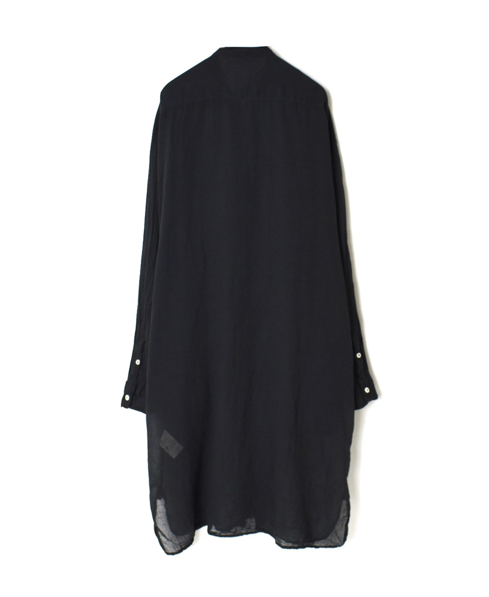 INAM2643GD(シャツ) 60s SINGLE GAUZE OVERDYED UTILITY BANDED COLLAR LONG SHIRT