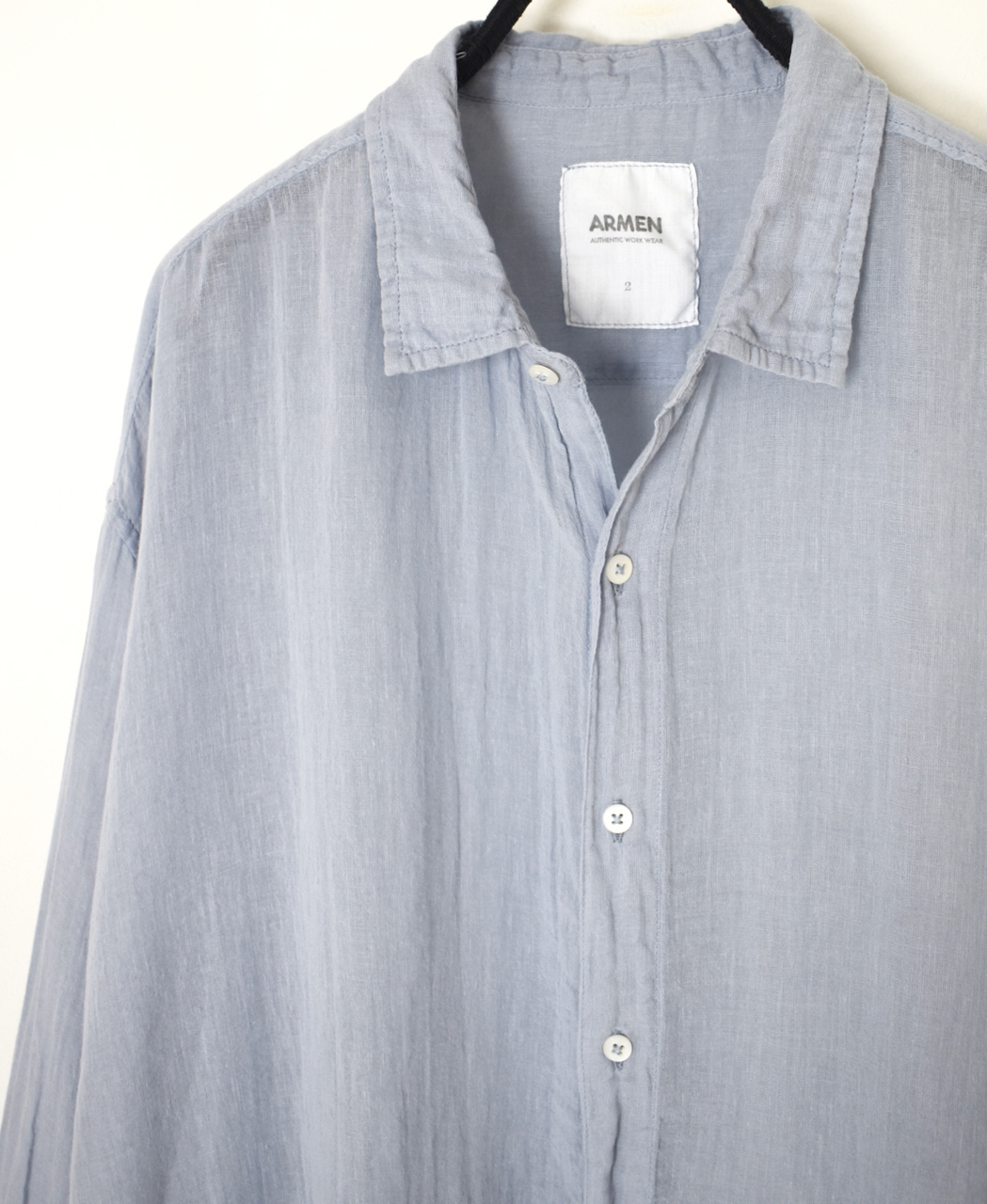 INAM2642GD(シャツ) 60s SINGLE GAUZE OVERDYED UTILITY REGULAR COLLAR SHIRT