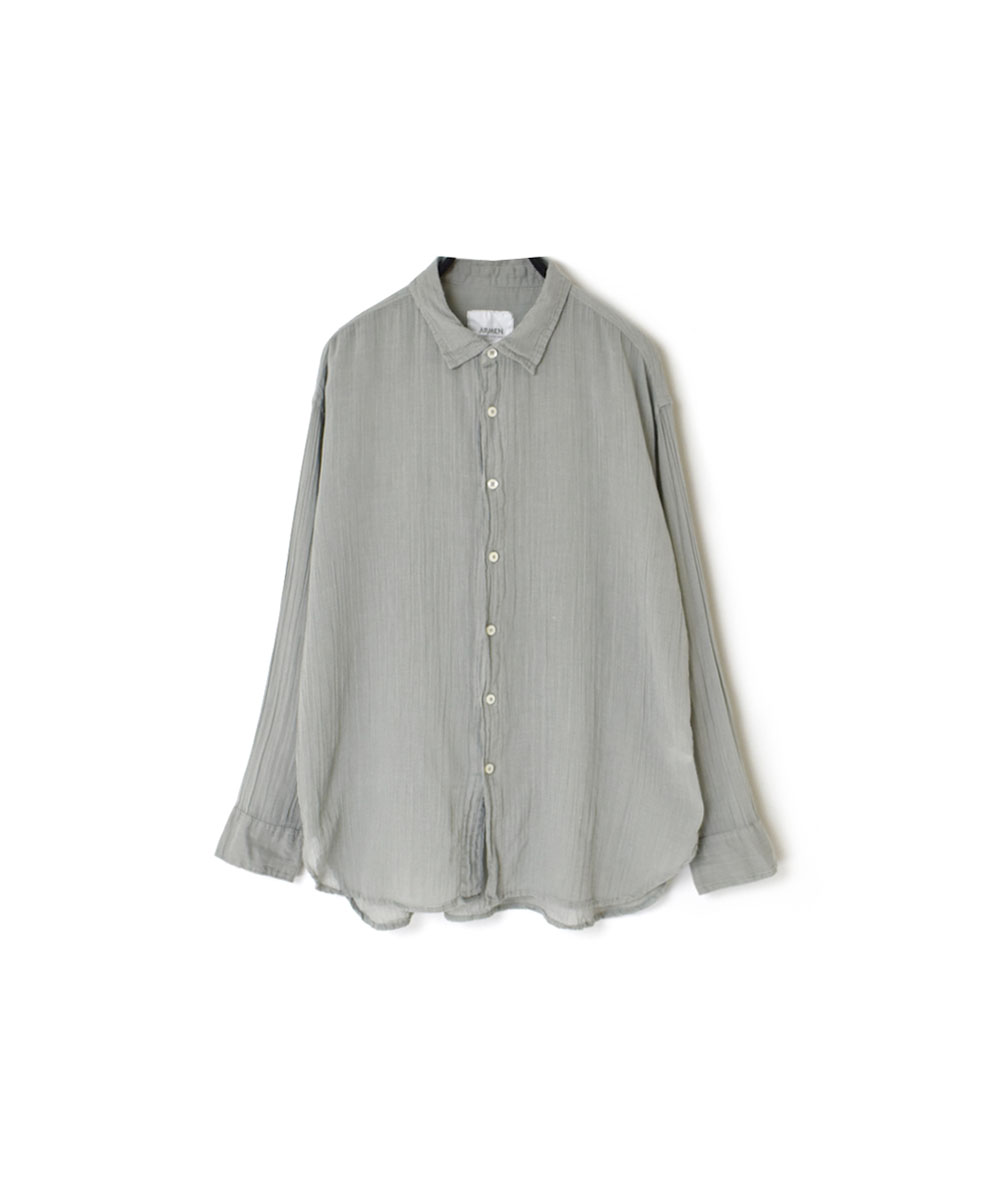 INAM2642GD(シャツ) 60s SINGLE GAUZE OVERDYED UTILITY REGULAR COLLAR SHIRT