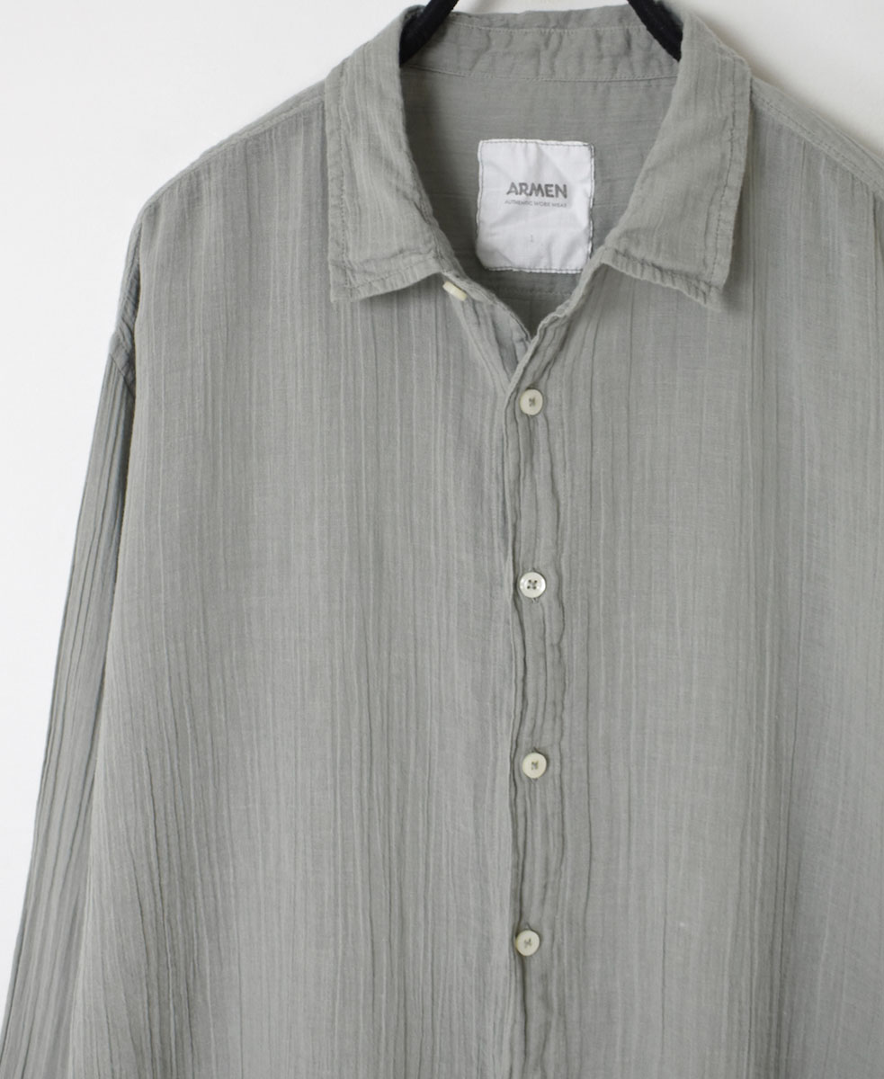 INAM2642GD(シャツ) 60s SINGLE GAUZE OVERDYED UTILITY REGULAR COLLAR SHIRT