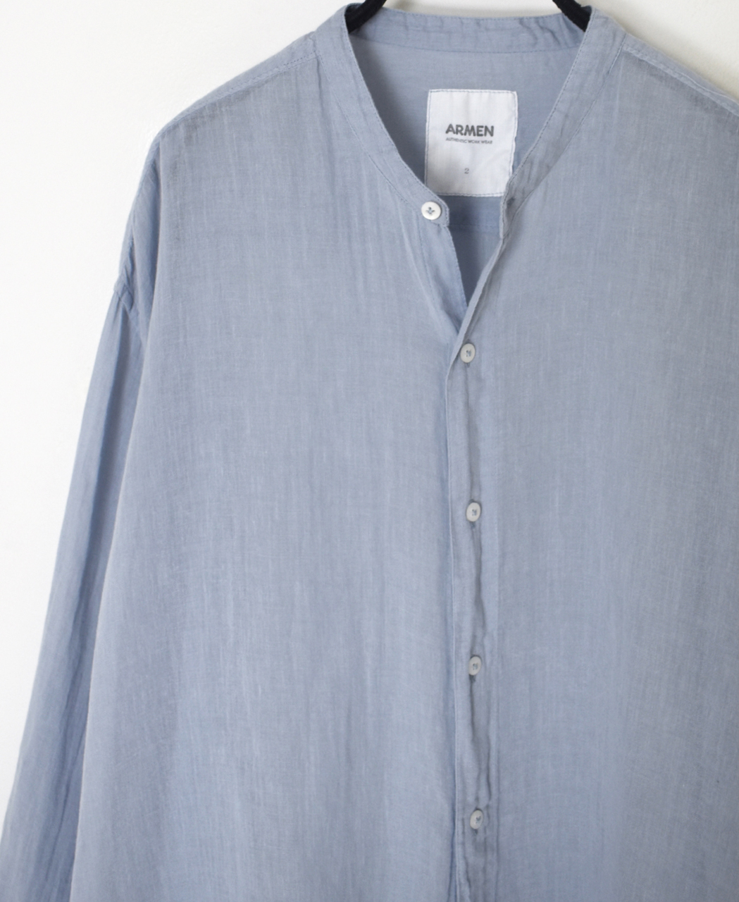 INAM2641GD(シャツ) 60s SINGLE GAUZE OVERDYED UTILITY BANDED COLLAR SHIRT