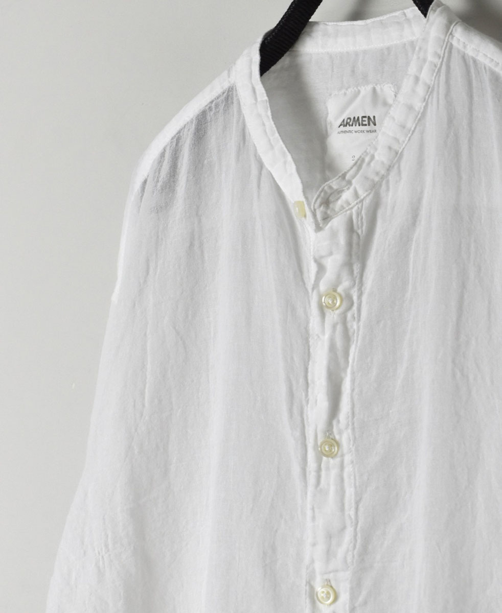 INAM2641GD(シャツ) 60s SINGLE GAUZE OVERDYED UTILITY BANDED COLLAR SHIRT