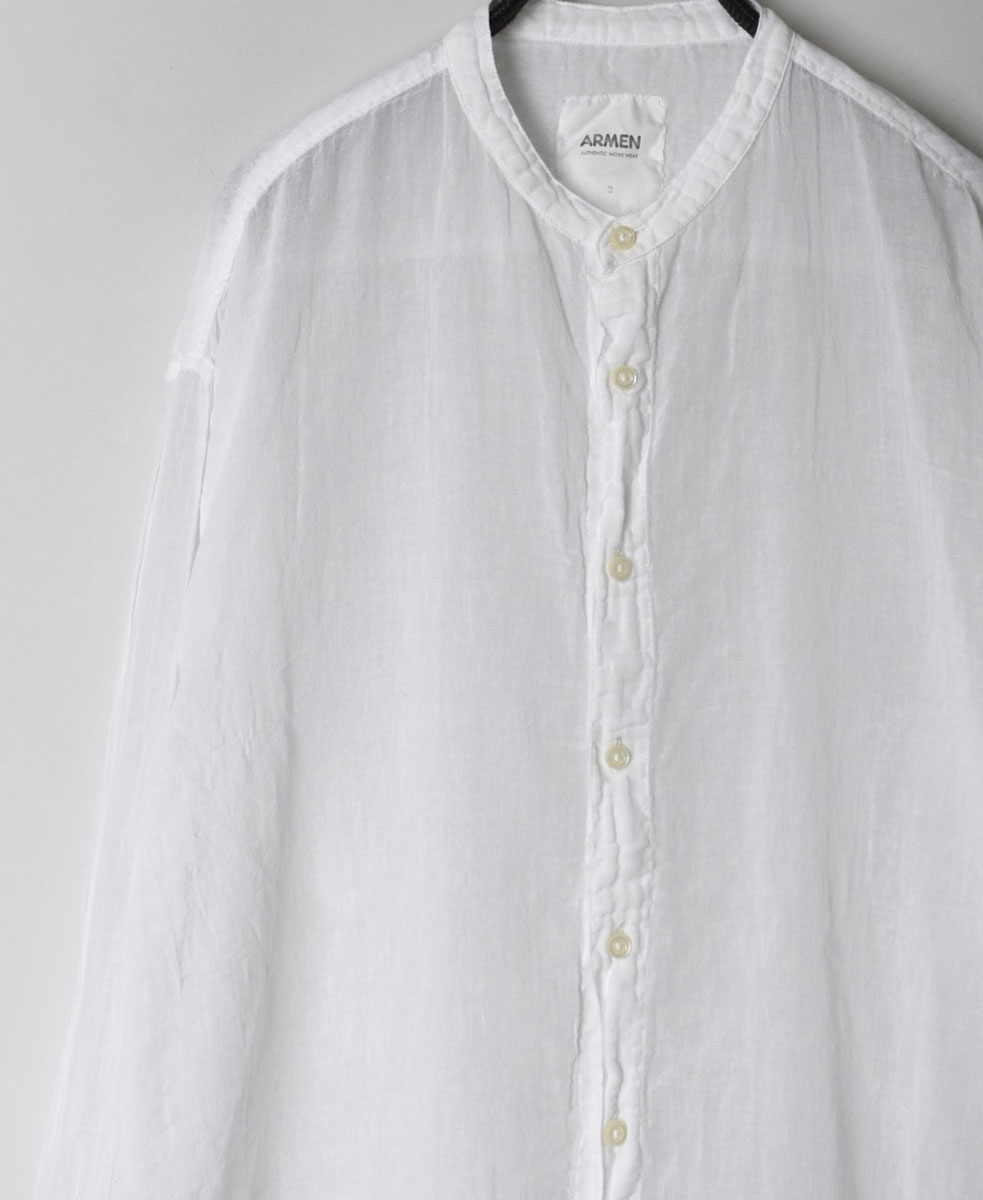 INAM2641GD(シャツ) 60s SINGLE GAUZE OVERDYED UTILITY BANDED COLLAR SHIRT