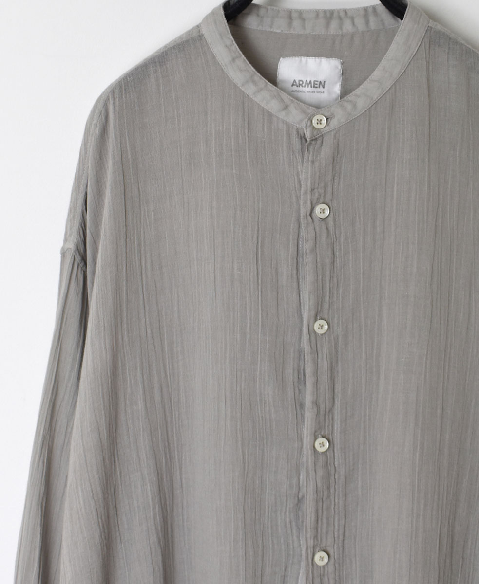 INAM2641GD(シャツ) 60s SINGLE GAUZE OVERDYED UTILITY BANDED COLLAR SHIRT