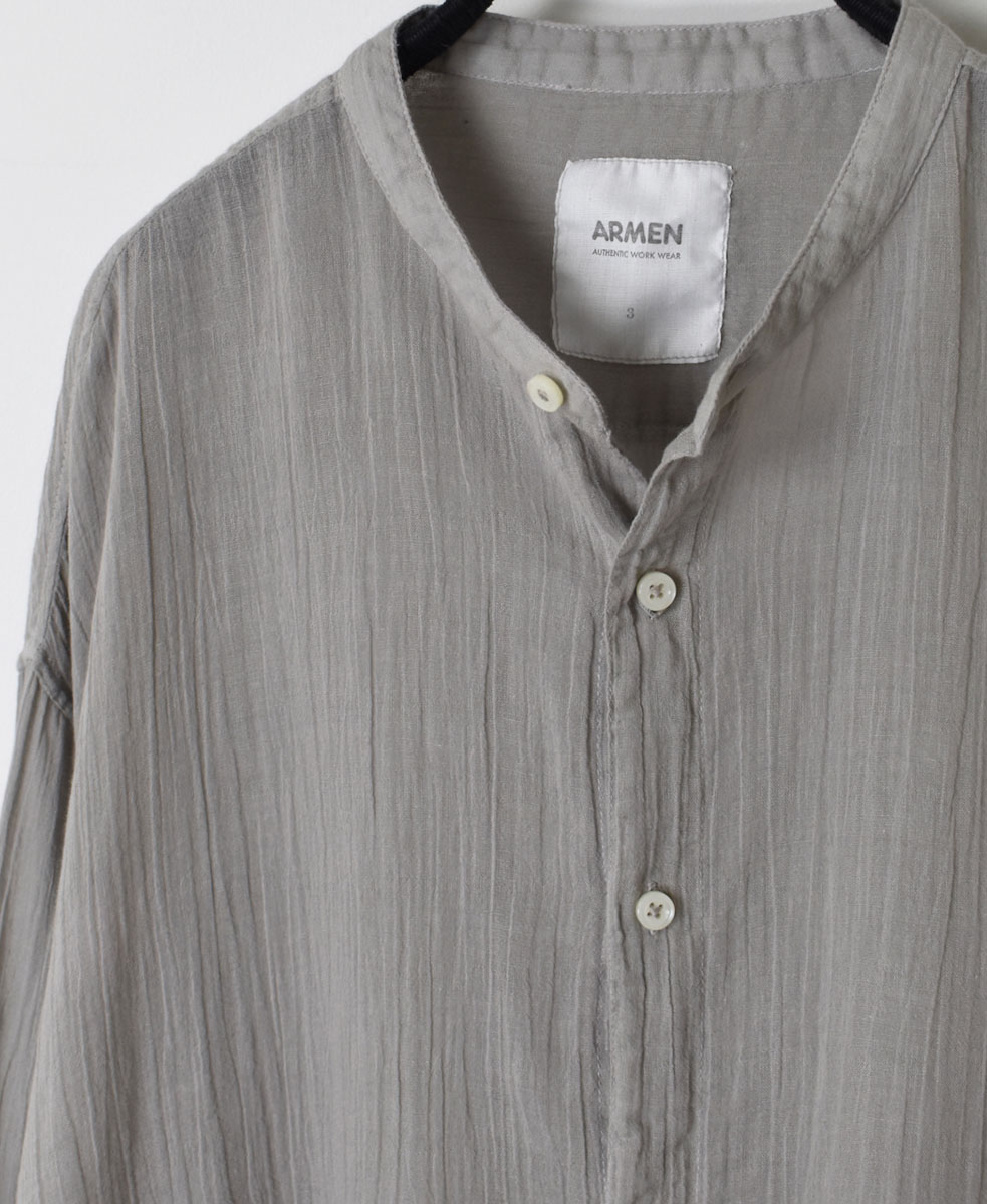 INAM2641GD(シャツ) 60s SINGLE GAUZE OVERDYED UTILITY BANDED COLLAR SHIRT