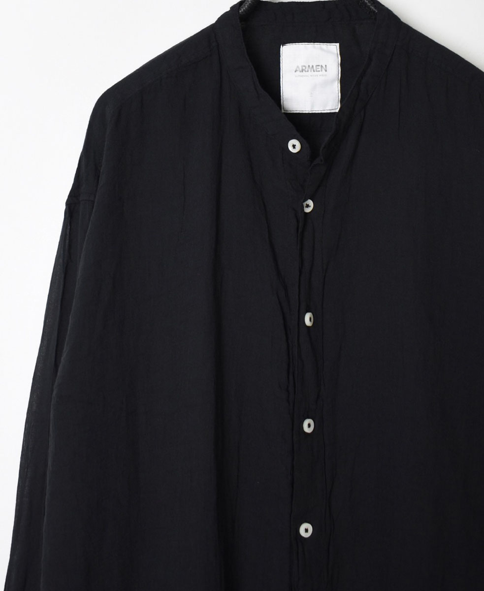 INAM2641GD(シャツ) 60s SINGLE GAUZE OVERDYED UTILITY BANDED COLLAR SHIRT