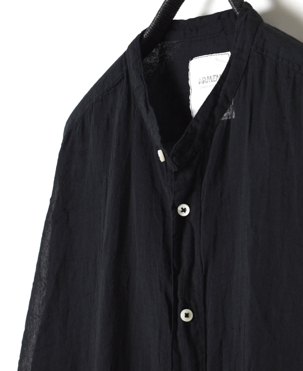 INAM2641GD(シャツ) 60s SINGLE GAUZE OVERDYED UTILITY BANDED COLLAR SHIRT