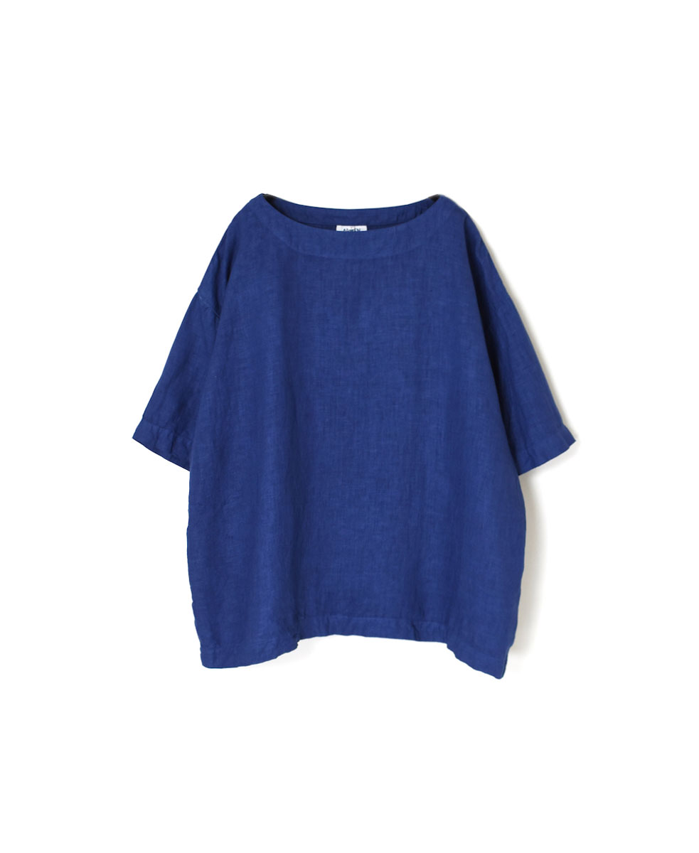 NAM1631LP (シャツ) LINEN PLAIN BOAT NECK S/SL SHIRT