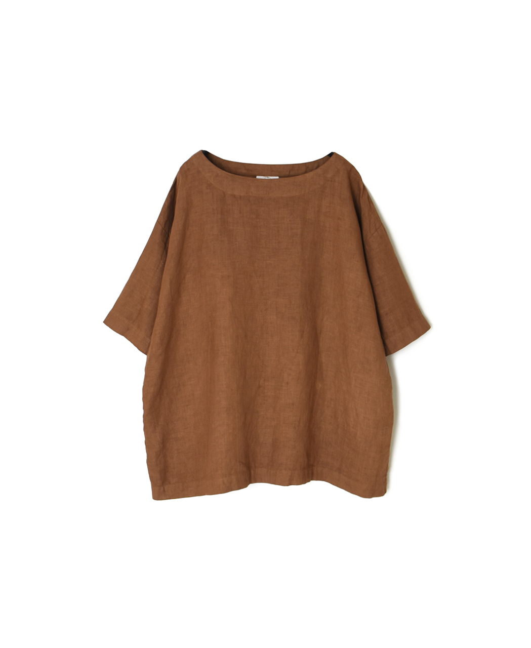 NAM1631LP (シャツ) LINEN PLAIN BOAT NECK S/SL SHIRT