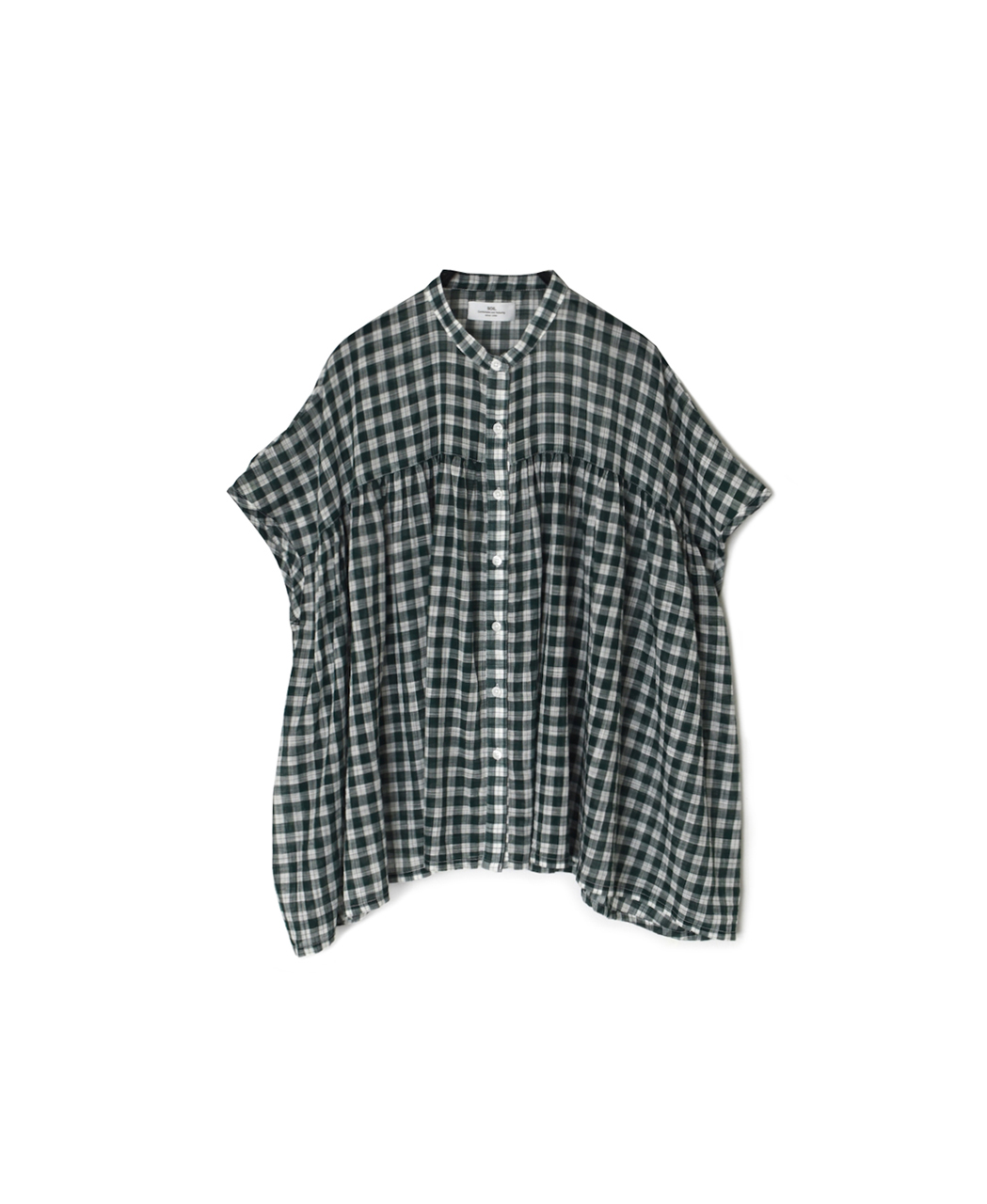 NSL26101(シャツ) FANCY GINGHAM CHECK BANDED COLLAR FRENCH/SL SHIRT