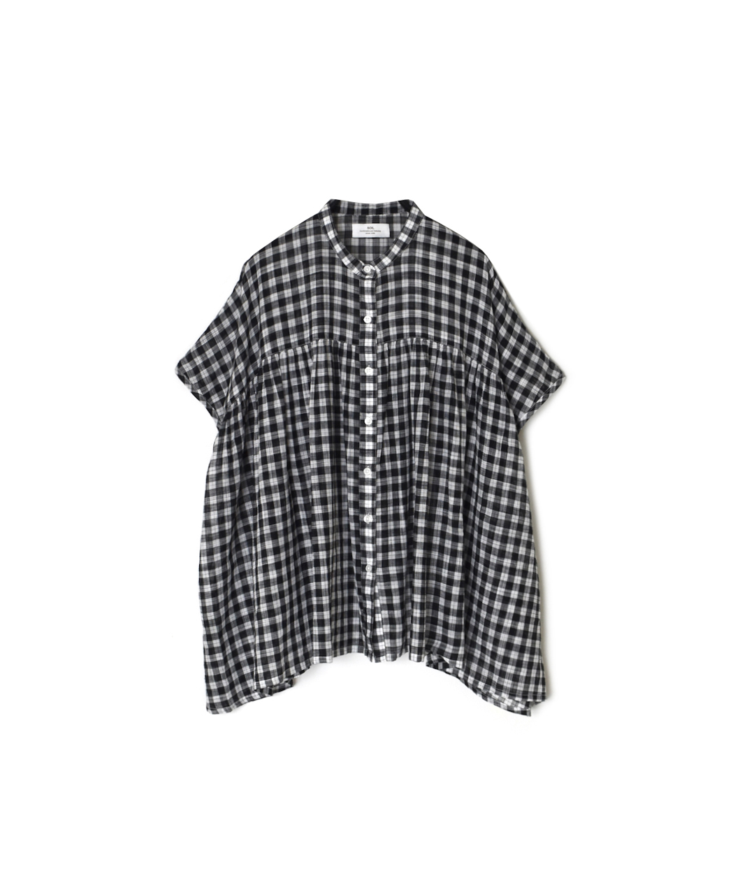 NSL26101(シャツ) FANCY GINGHAM CHECK BANDED COLLAR FRENCH/SL SHIRT