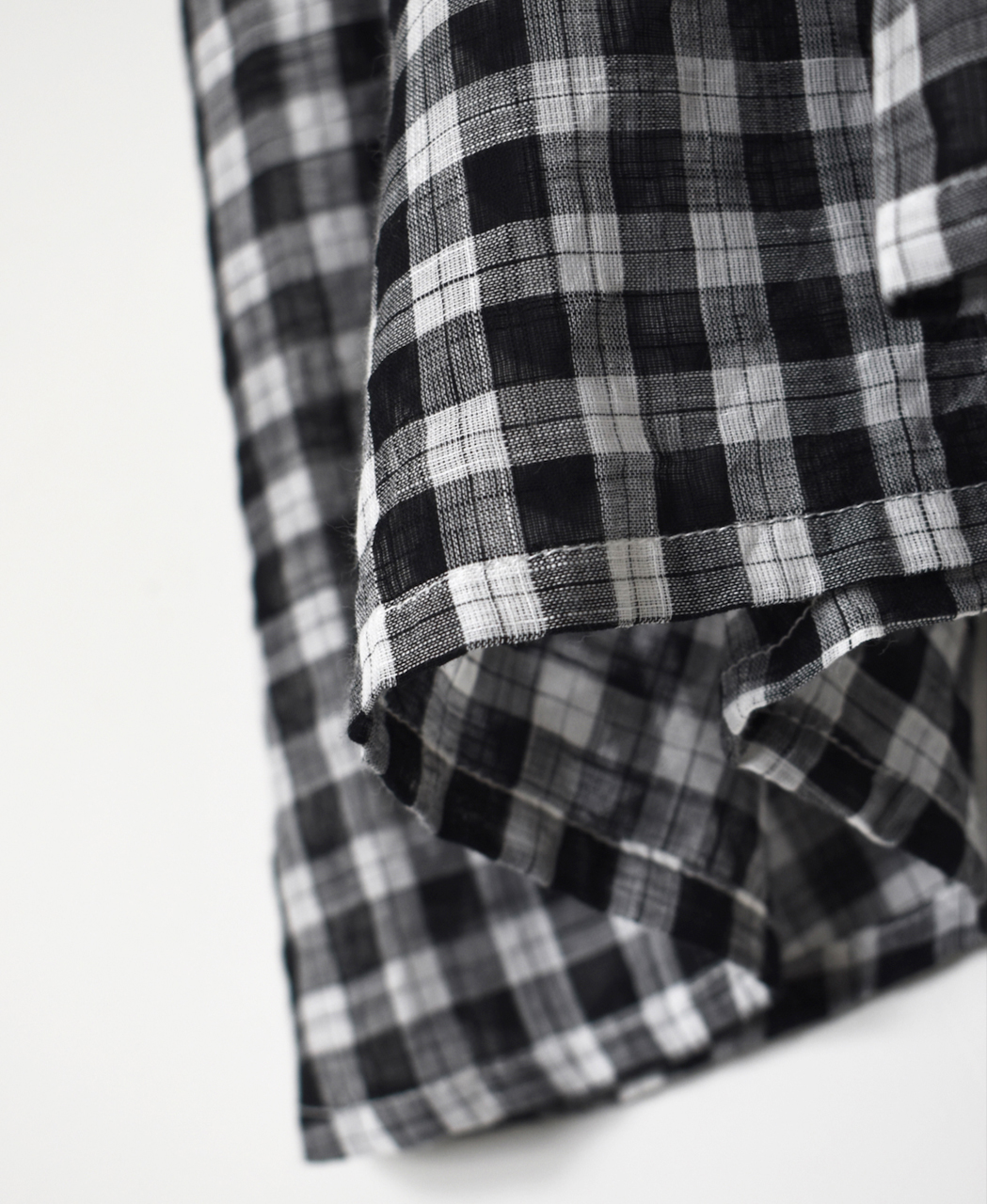 NSL26101(シャツ) FANCY GINGHAM CHECK BANDED COLLAR FRENCH/SL SHIRT