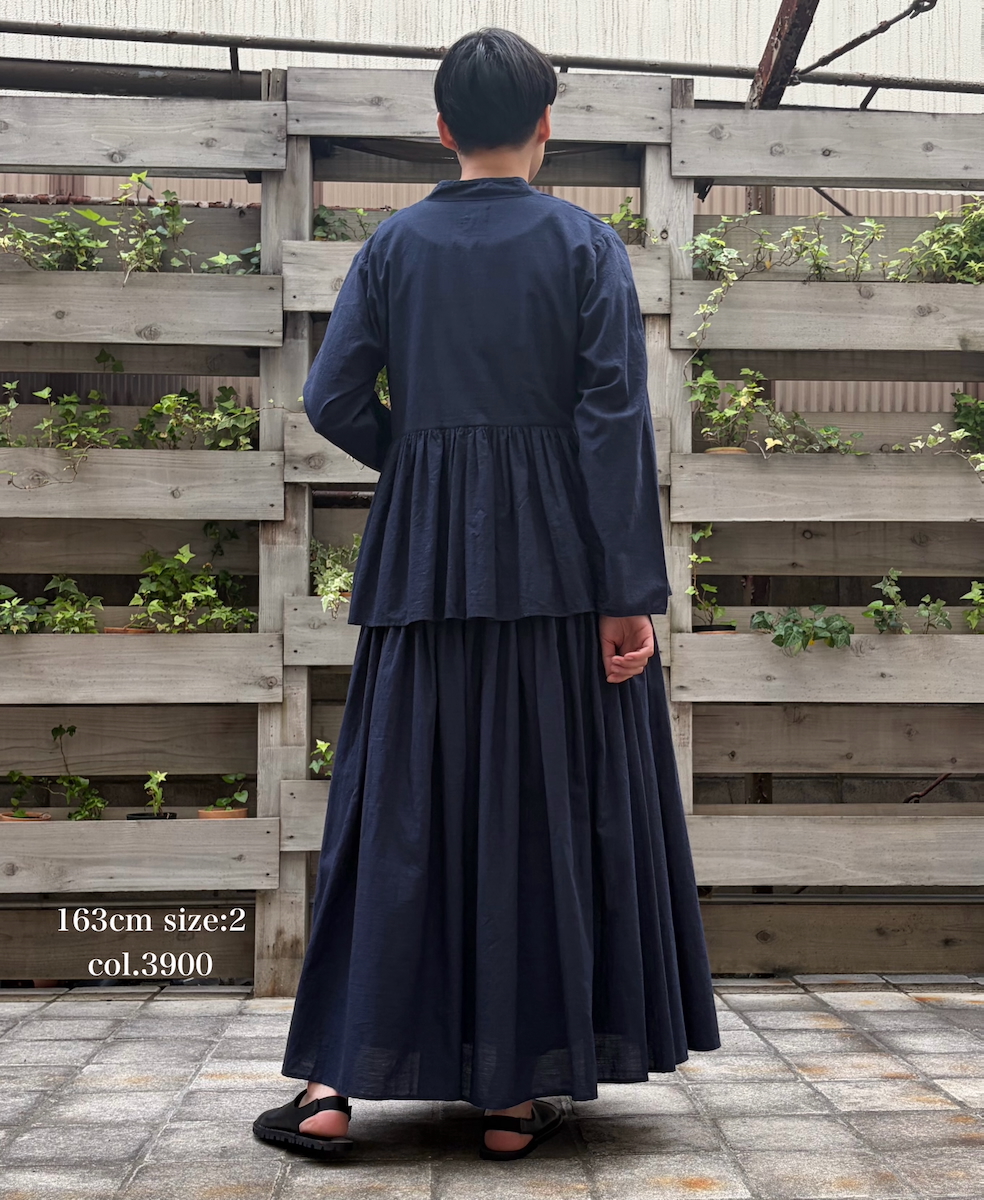 INMDS26055(スカート) HANDWOVEN COTTON HAKEME PINTUCK FLARED SKIRT