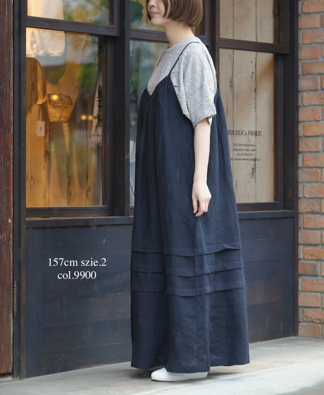 INSL26302(ワンピース) 60s LINEN PLAIN 2WAY CAMISOLE DRESS