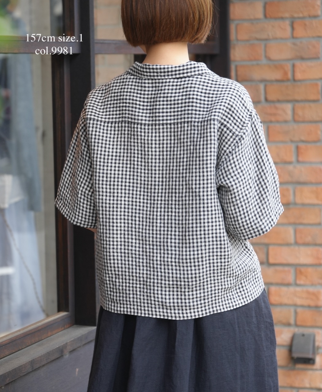INSL26311(シャツ) 60s LINEN GINGHAM CHECK OPEN COLLAR SHIRTS
