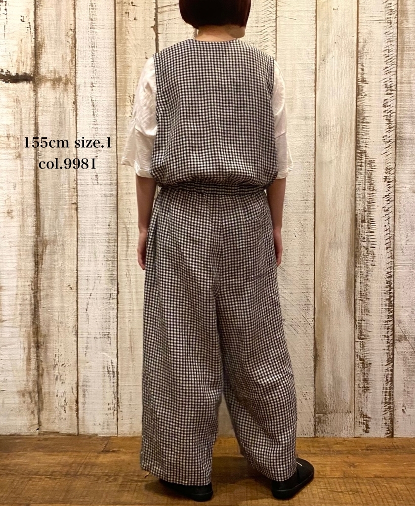 INSL26314(オーバーオール) 60s LINEN GINGHAM CHECK NO/SL OVERALLS