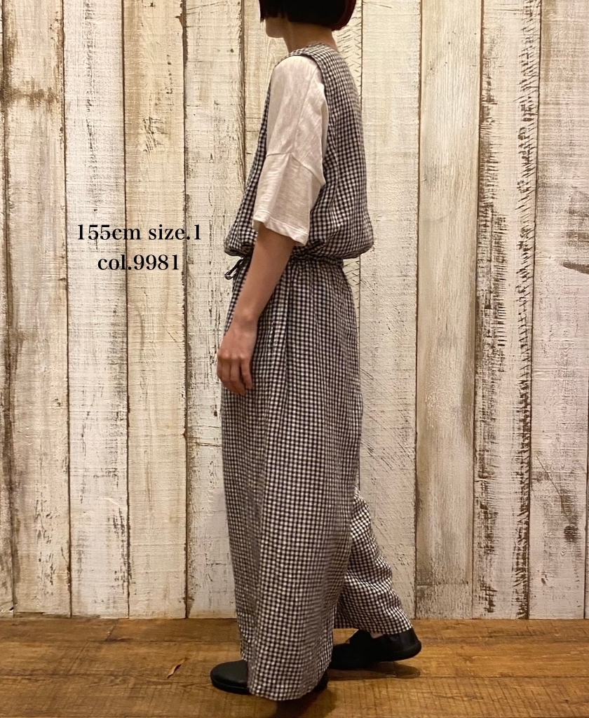 INSL26314(オーバーオール) 60s LINEN GINGHAM CHECK NO/SL OVERALLS