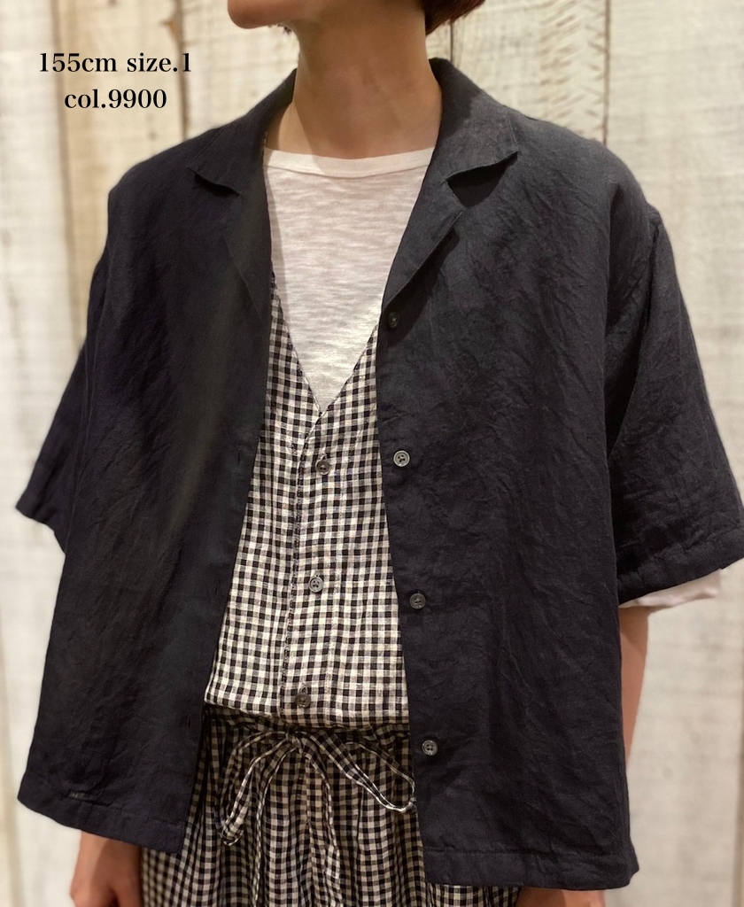 INSL26301(シャツ) 60s LINEN PLAIN OPEN COLLAR SHIRTS