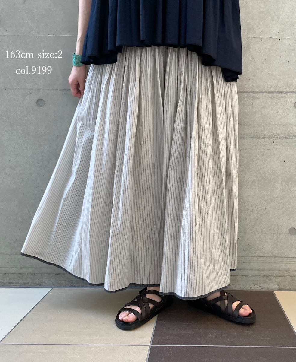 INMDS26065(キュロット) HANDWOVEN COTTON STRIPE CULOTTES WITH MINI PINTUCK