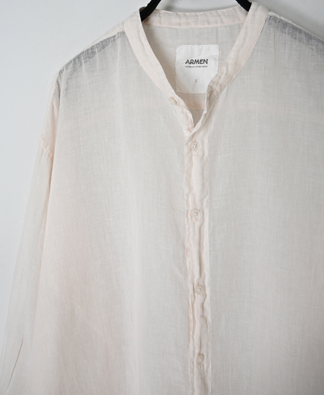 INAM2641GD(シャツ) 60s SINGLE GAUZE OVERDYED UTILITY BANDED COLLAR SHIRT