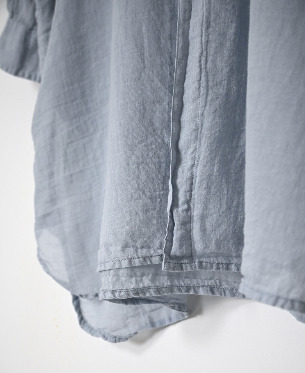 INAM2643GD(シャツ) 60s SINGLE GAUZE OVERDYED UTILITY BANDED COLLAR LONG SHIRT