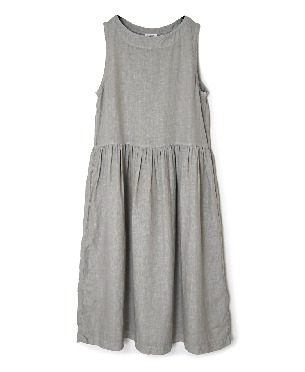 NAM1633LP (ワンピース) LINEN PLAIN (OVERDYE) BOAT NECK NO/SL ONE-PIECE