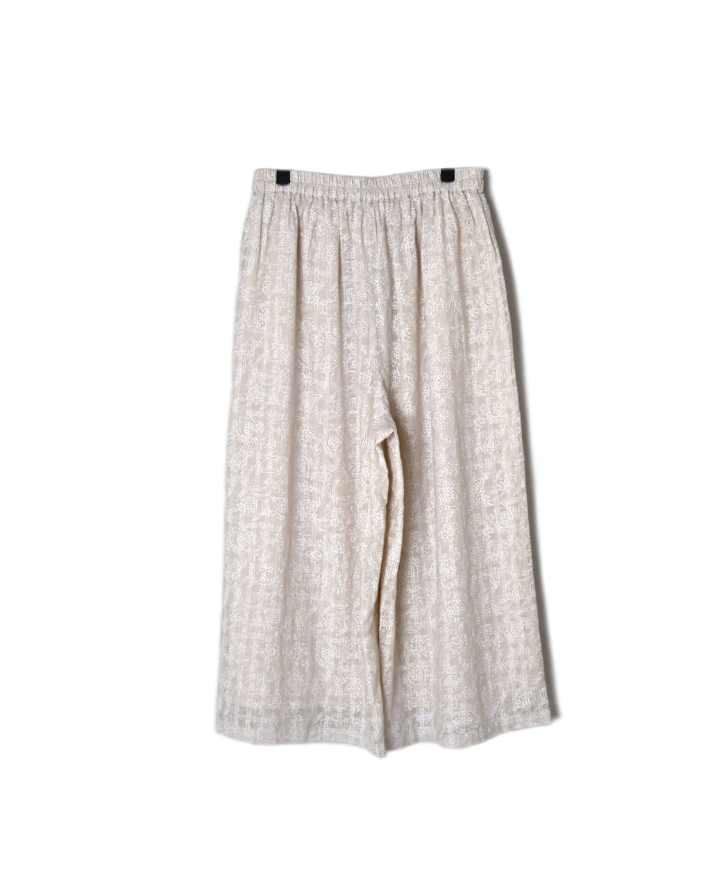 INMDS26095(パンツ) POWER LOOM COTTON DOBIE CHECK FLOWER HAND SCREEN PRINT EASY PANTS