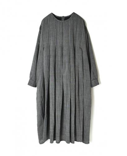 INMDS21723 WOOL STRIPE CREW-NECK P/O DRESS WITH INVERTED DRESS