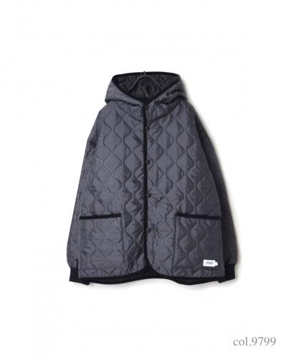 NAM2153PP (ジャケット) POLY×POLY HEAT QUILT OVERSIZED HOODED JACKET WITH RIBBED CUFF