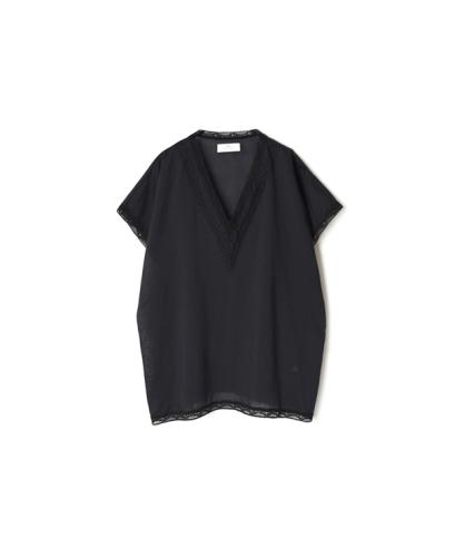 NSL22035 (ブラウス) COTTON VOILE LACE V-NECK FRENCH/SL PULLOVER