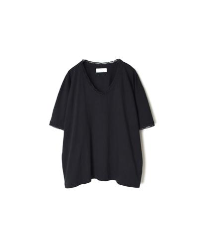 NSL22102 (Tシャツ) COTTON JERSEY WITH LACE V-NECK T-SHIRT