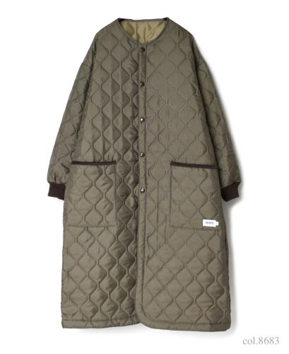 ●NAM2251PP (コート) POLY×POLY HEAT QUILT OVERSIZED NO COLLAR COAT WITH RIBBED CUFF