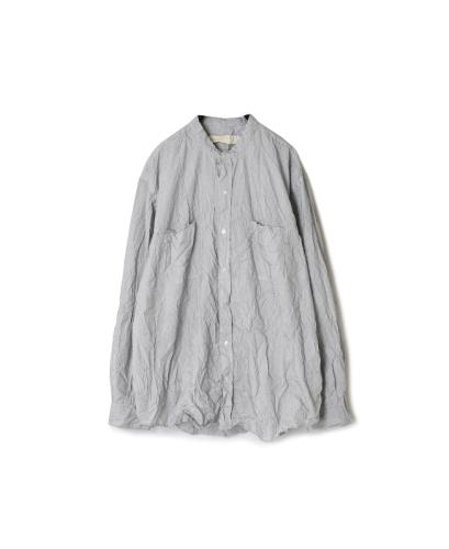 NVL1951MSW (シャツ) COTTON MINI STRIPE BANDED COLLAR L/SL OVERSIZED SHIRT