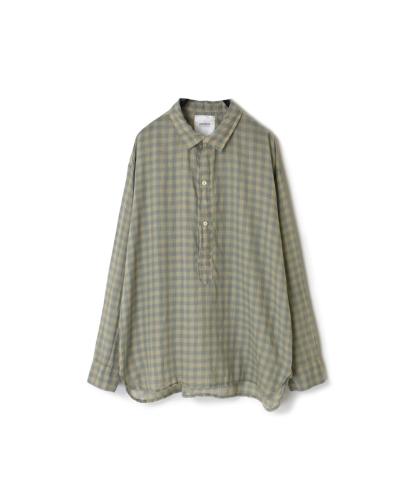 INAM1701CD (シャツ) COTTON VOILE GINGHAM CHECK UTILITY PULLOVER SHIRT