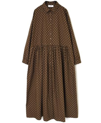 NSL22533 (ワンピース) 40'S POPLIN DOT PRINT REGULAR COLLAR DRESS
