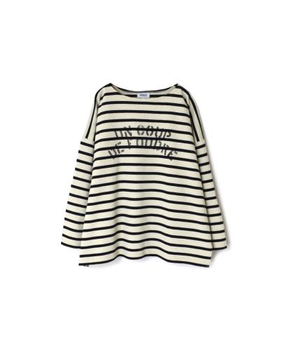 NLA2351P05 (カットソー) "UN COUP" REGULAR STRIPE OVERSIZE L/SL BOAT-NACK BASQUE SHIRT