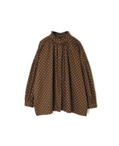 NSL22531 (シャツ) 40'S POPLIN DOT PRINT FRILL COLLAR SHIRT