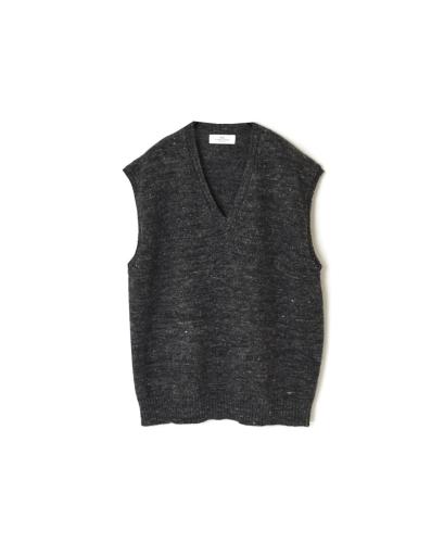 GNSL23811 (ベスト) 7GG 1PLY SHETLAND WOOL LINEN V-NECK VEST