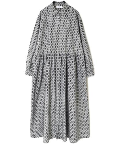INSL23724 (ワンピース) 60'S POPLIN FLOWER PRINT REGULAR COLLAR DRESS
